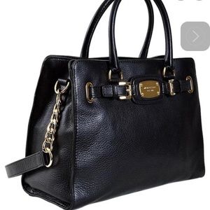 Michael Kors black leather Hamilton East West bag